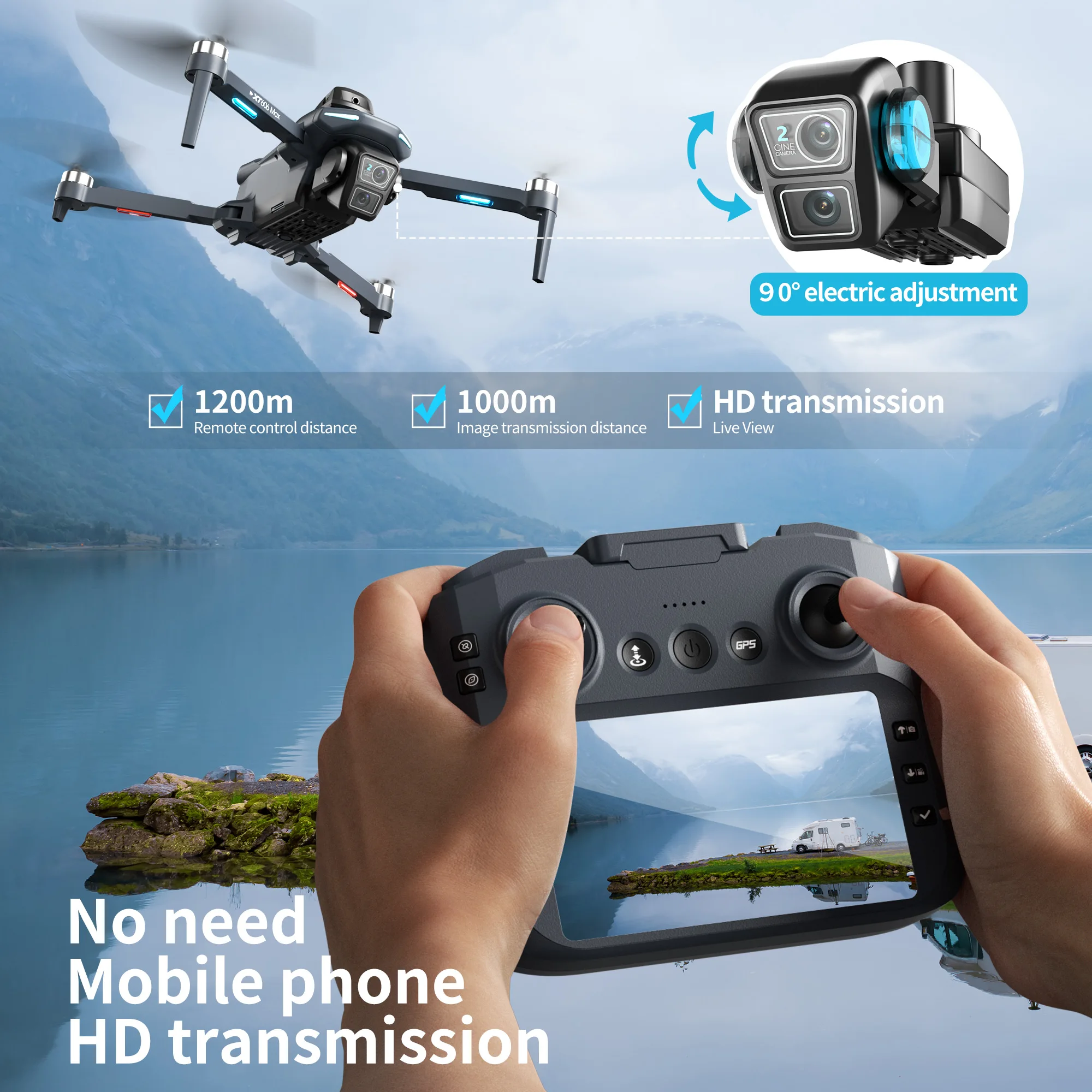 Orijinal XT606 MAX GPS Drone 4 - Drone Gps Mount incelemesi ve fiyatı